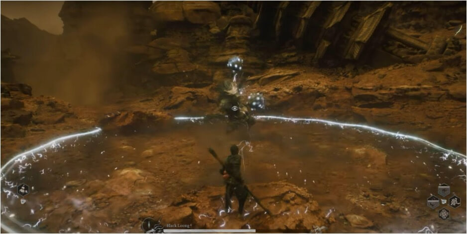 The Black Loong doing a "drum beat" attack in Black Myth Wukong